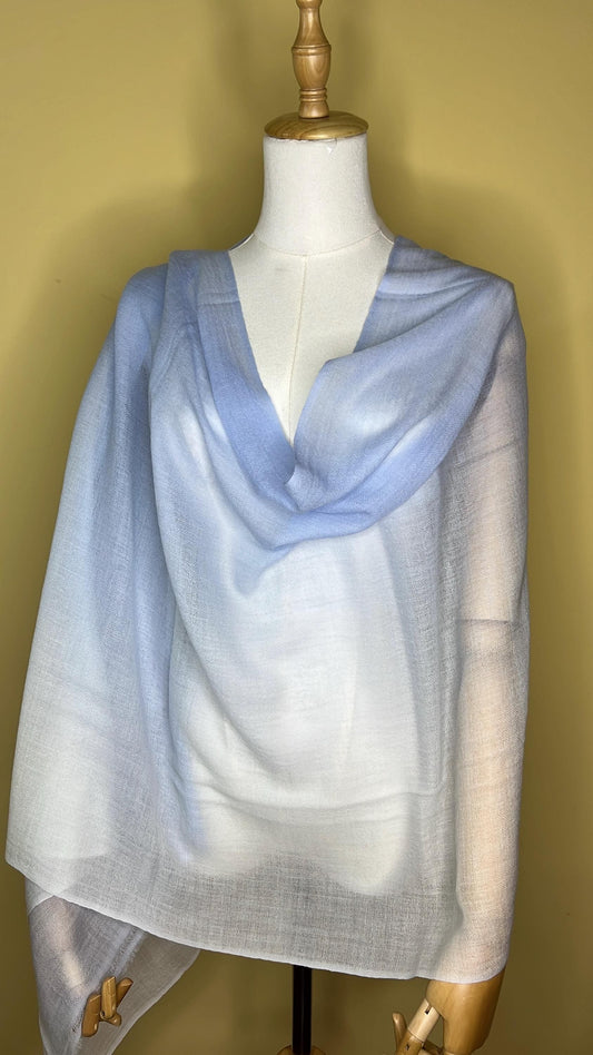 100% Pure Himalayan Cashmere Pashmina Shawl - Gosaikunda Azure