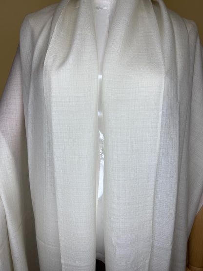 100% Pure Himalayan Cashmere Pashmina Shawl - Mustang Collection Everest White