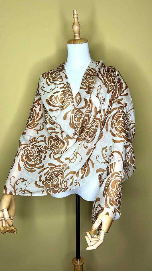 100% Pure Himalayan Cashmere Pashmina Shawl - Upper Dolpo Namche Chantilly