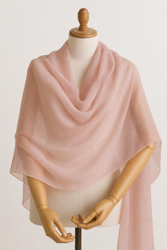 100% Pure Himalayan Cashmere Pashmina Shawl - Upper Mustang Collection Rose Pink
