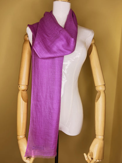 100% Pure Himalayan Cashmere Pashmina Shawl - Annapurna Fuchsia Pink