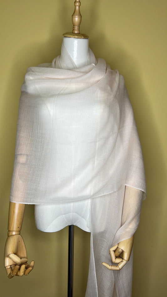 100% Pure Himalayan Cashmere Pashmina Shawl - Annapurna Pearl Pink