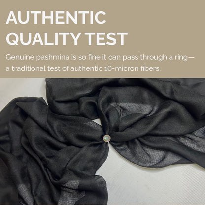 100% Pure Himalayan Cashmere Pashmina Shawl - Dolpo Collection Ebony Black