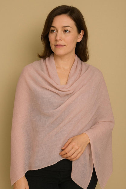 100% Pure Himalayan Cashmere Pashmina Shawl - Upper Mustang Collection Rose Pink