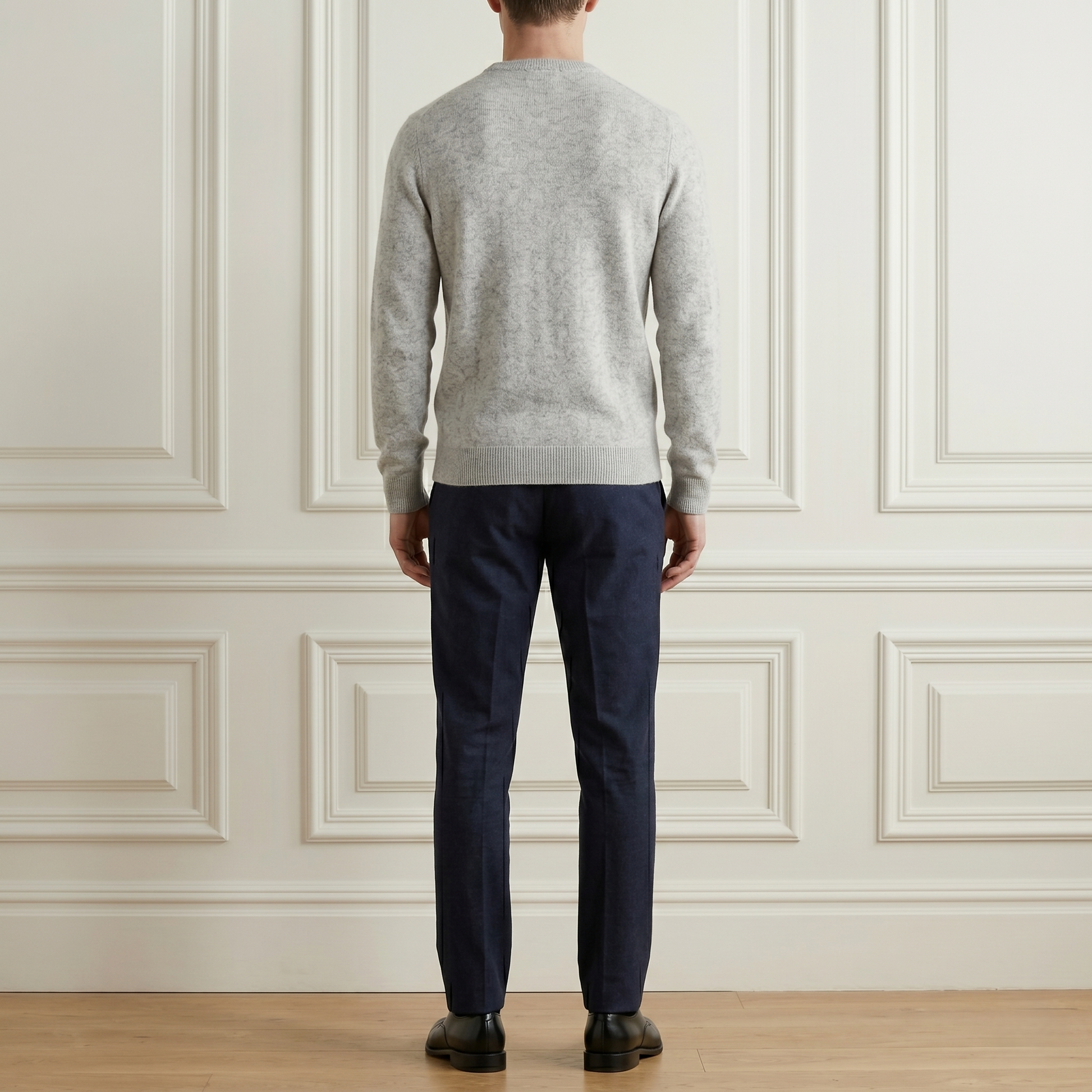 Executive Crewneck Undyed Himalayan Cashmere Sweater — Himalayan cashmere, view 18