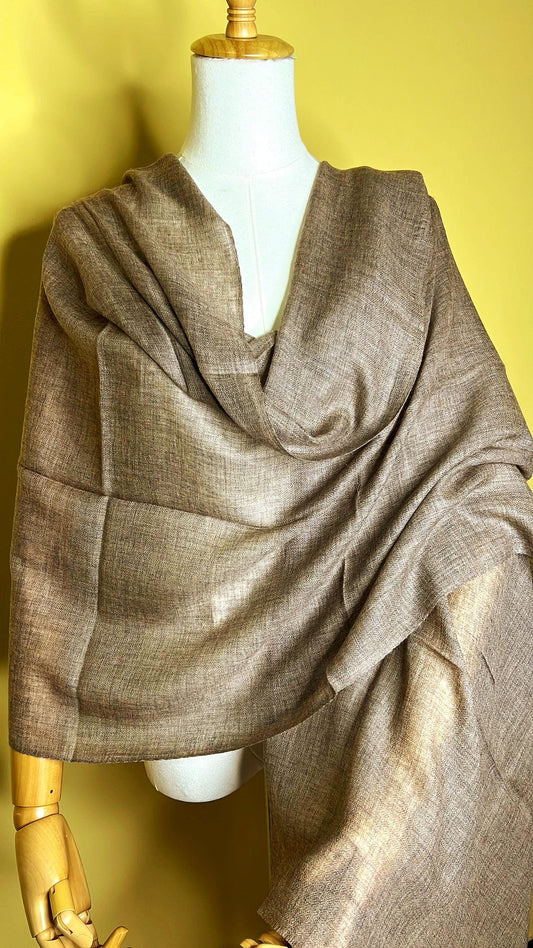 100% Pure Himalayan Cashmere Pashmina Shawl - Upper Dolpo Annapurna Mocha