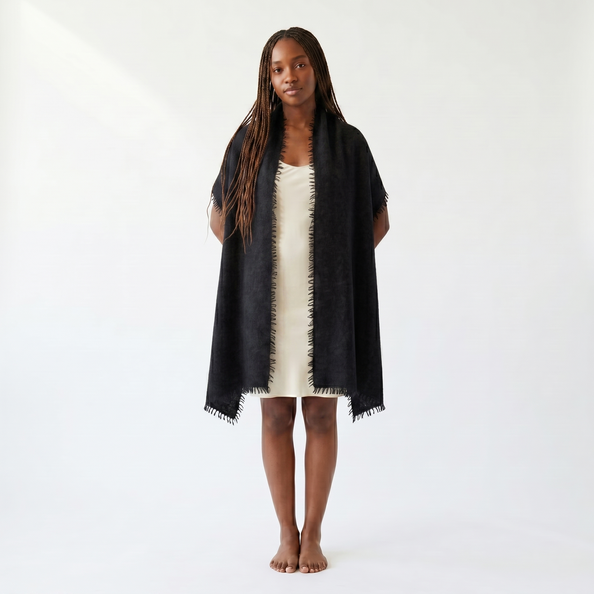 Felted Cashmere Travel Wrap - Handknit 28x84 — Himalayan cashmere, view 7