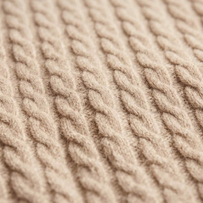 Women's undyed cashmere cable-knit Grace sweater in Oatmeal Melange — view 6