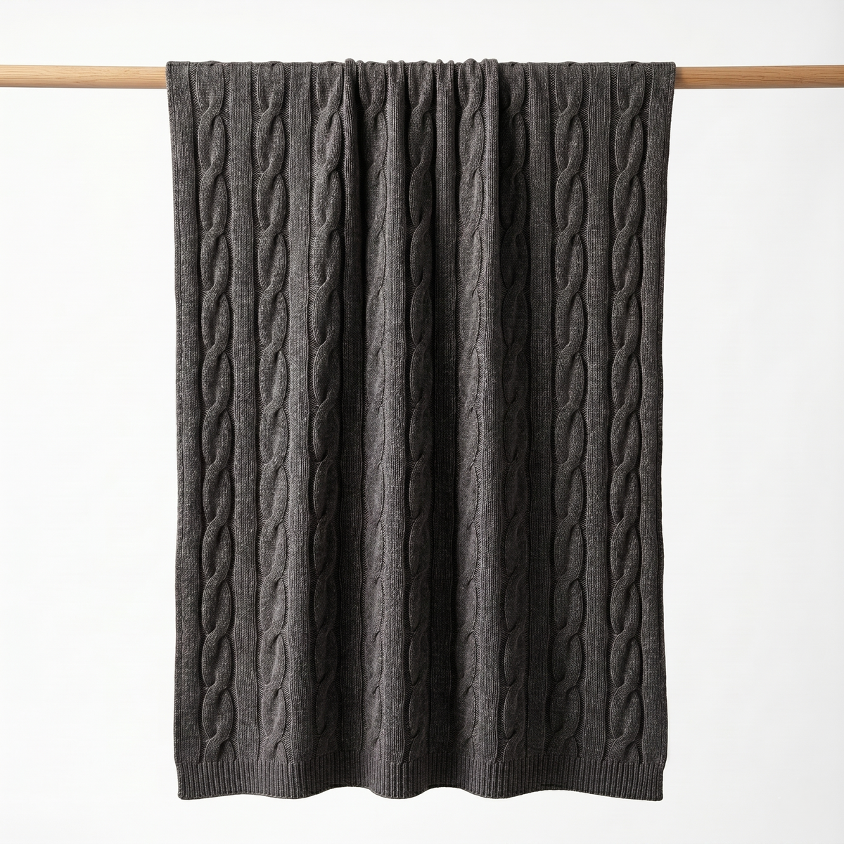 Heirloom Cable-Knit Pure Himalayan Cashmere Throw — Himalayan cashmere, view 6
