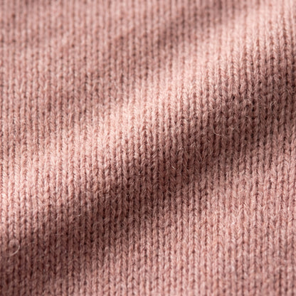 Women's V-neck cashmere poncho in Blush Pink — knit texture detail