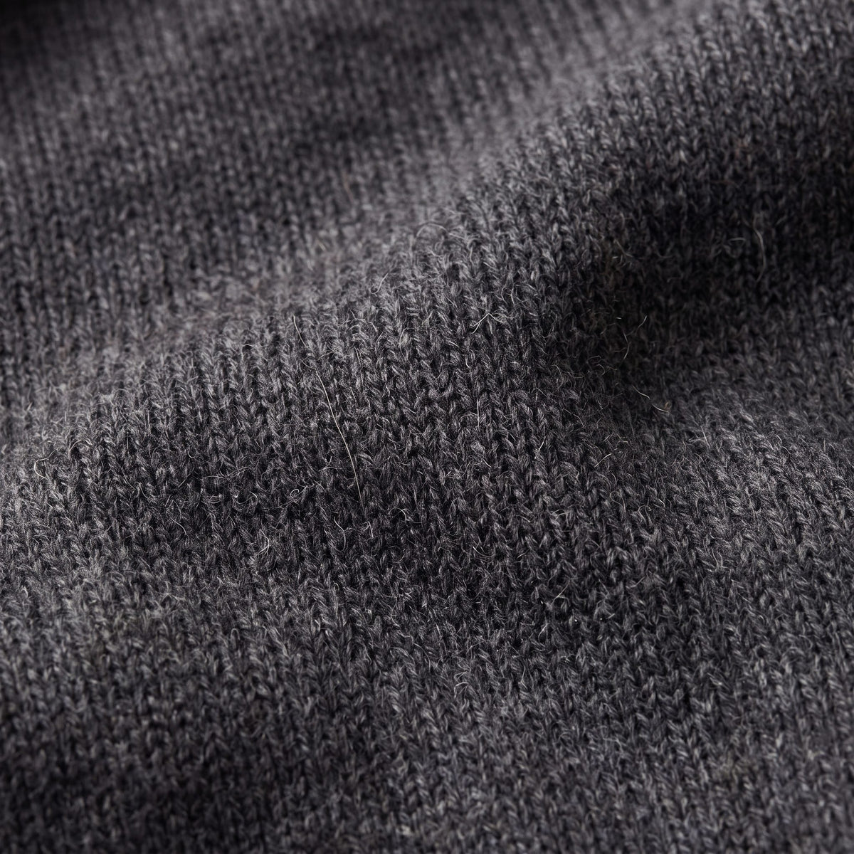 Women's undyed cashmere poncho in Dark Grey Melange — knit texture detail