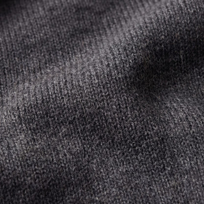 Women's undyed cashmere poncho in Dark Grey Melange — knit texture detail