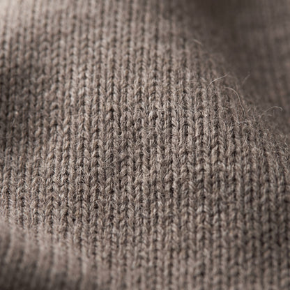 Women's undyed cashmere poncho in Toast Melange — knit texture detail