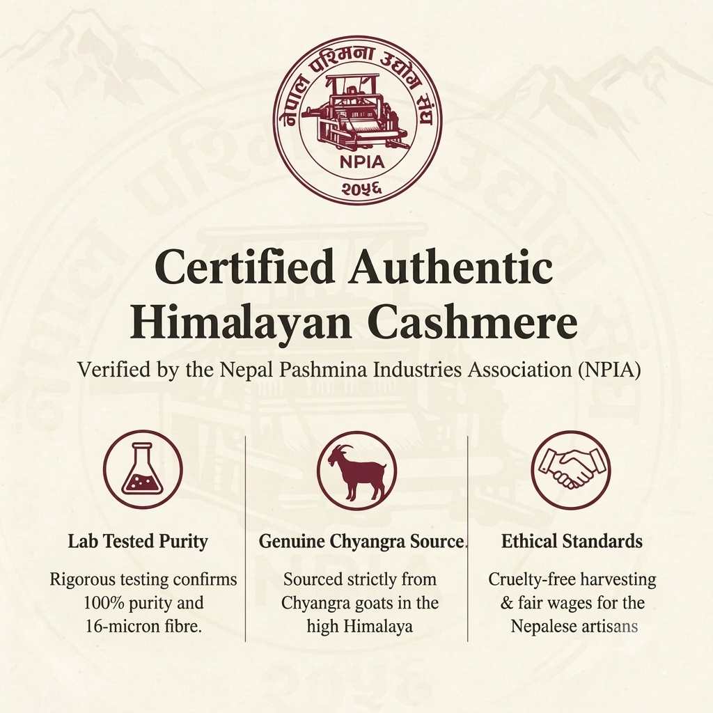 Certified authentic Himalayan cashmere