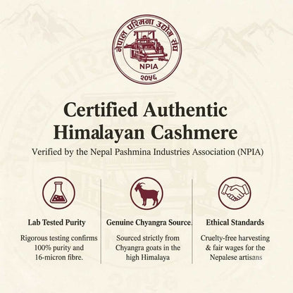 Certified authentic Himalayan cashmere