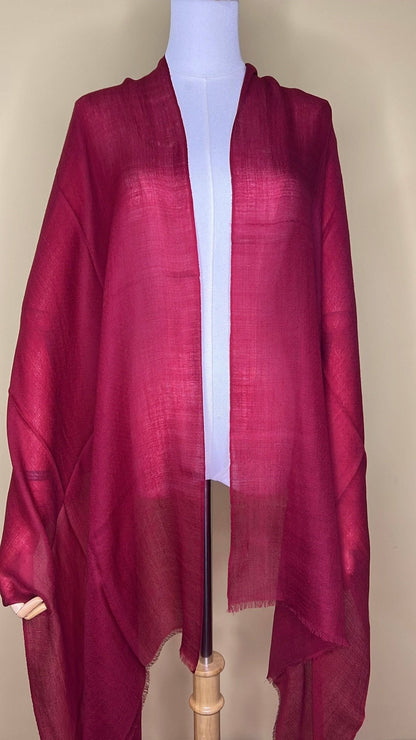 NPIA Certified 100% Pure Himalayan Cashmere Pashmina Shawl - Annapurna crimson red - Lumusae