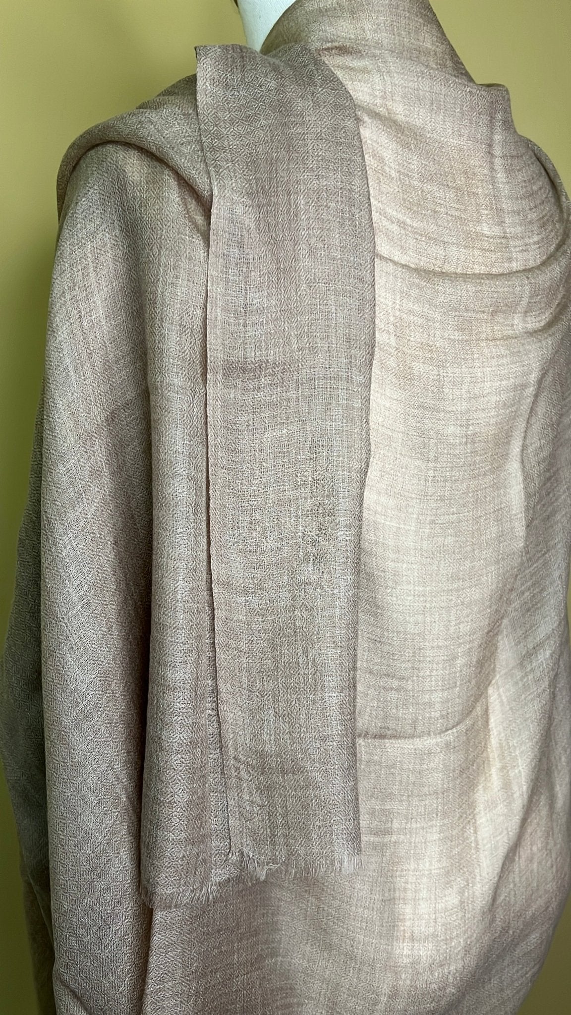 NPIA Certified 100% Pure Himalayan Cashmere Pashmina Shawl - Annapurna Taupe - Lumusae