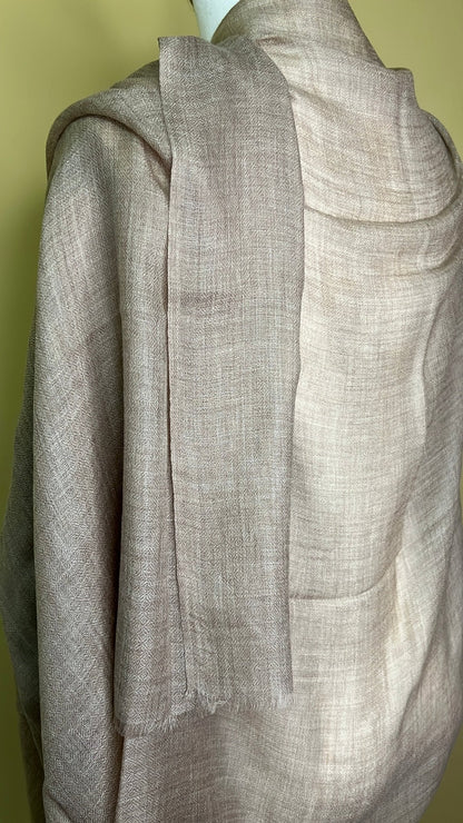 NPIA Certified 100% Pure Himalayan Cashmere Pashmina Shawl - Annapurna Taupe - Lumusae