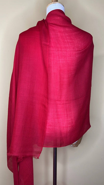 NPIA Certified 100% Pure Himalayan Cashmere Pashmina Shawl - Dolpo Cherry Red - Lumusae