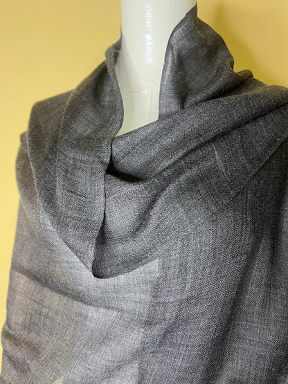 NPIA Certified 100% Pure Himalayan Cashmere Pashmina Shawl - Mustang Himalayan Dusk Grey - Lumusae