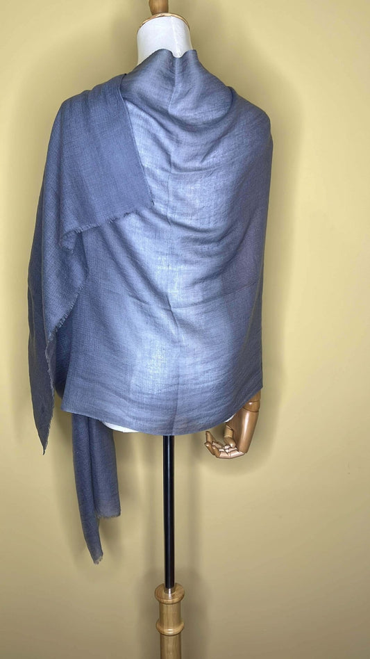 NPIA Certified 100% Pure Himalayan Cashmere Pashmina Shawl - Mustang Mist Grey - Lumusae