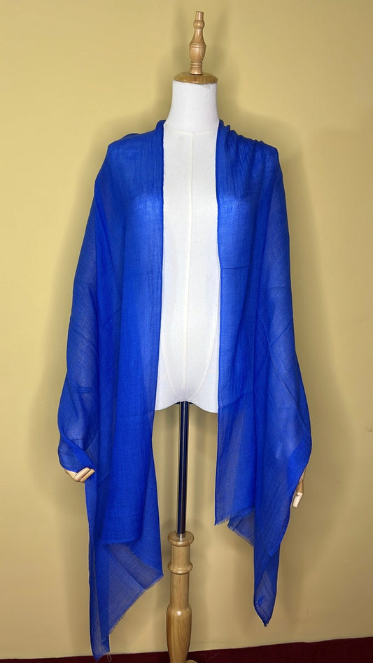 NPIA Certified 100% Pure Himalayan Cashmere Pashmina Shawl - Mustang Sapphire Blue - Lumusae