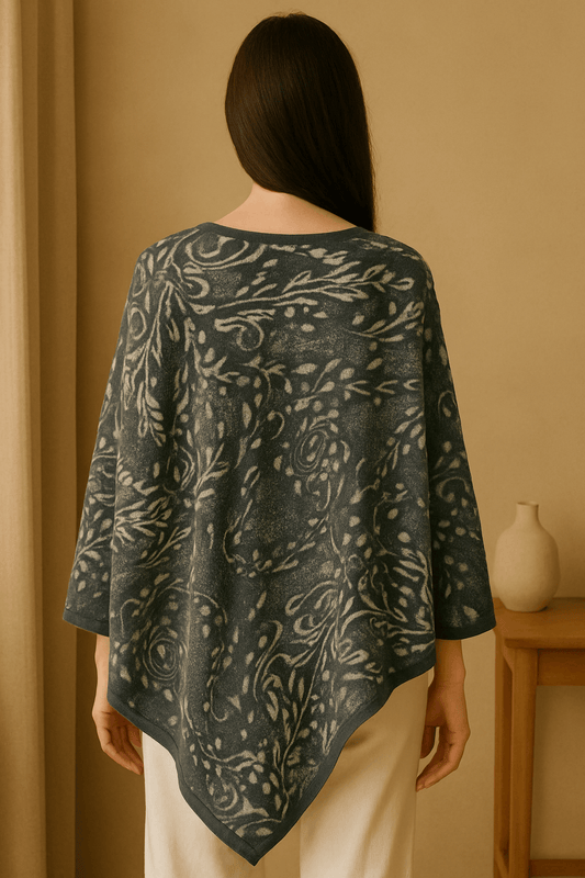 NPIA Certified 100% Pure Himalayan Cashmere Pashmina Shawl | Smoky Magnolia Cape Wrap - Lumusae