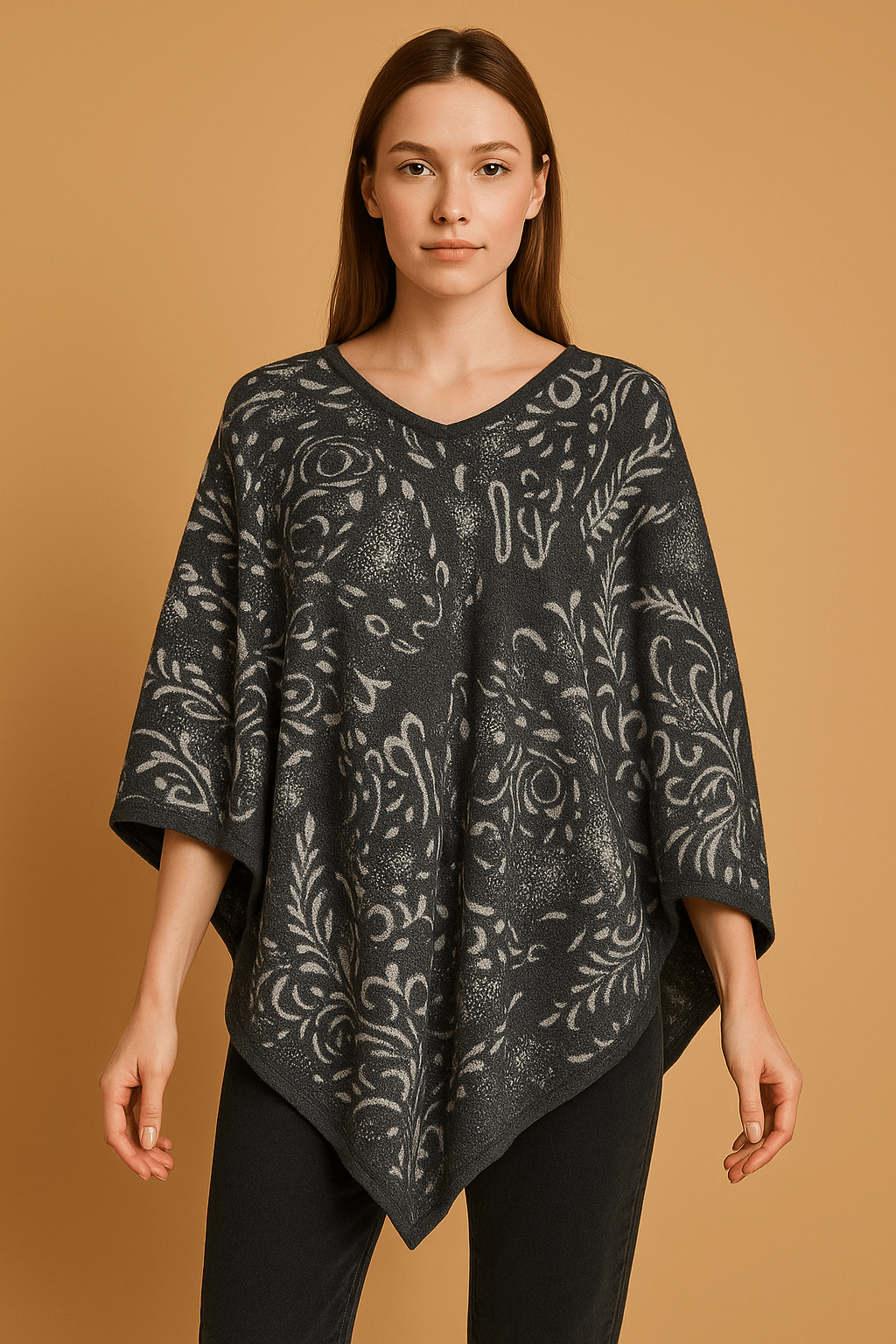 NPIA Certified 100% Pure Himalayan Cashmere Pashmina Shawl | Smoky Magnolia Cape Wrap - Lumusae
