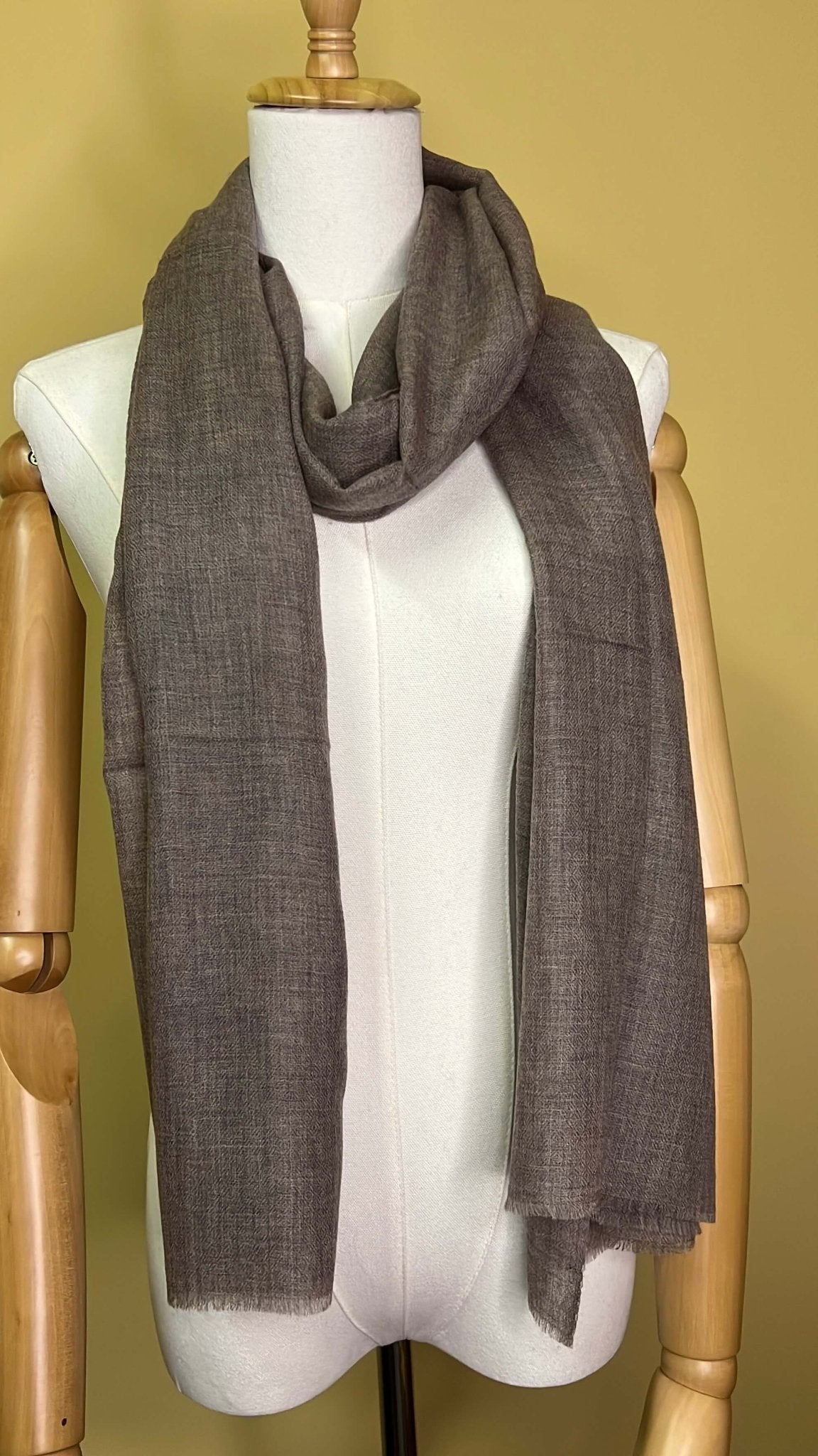 NPIA Certified 100% Pure Himalayan Cashmere Pashmina Shawl - Upper Dolpo Annapurna Mocha - Lumusae