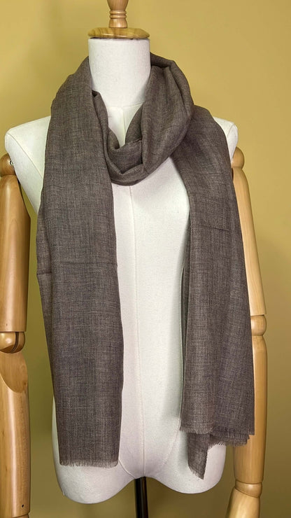 NPIA Certified 100% Pure Himalayan Cashmere Pashmina Shawl - Upper Dolpo Annapurna Mocha - Lumusae