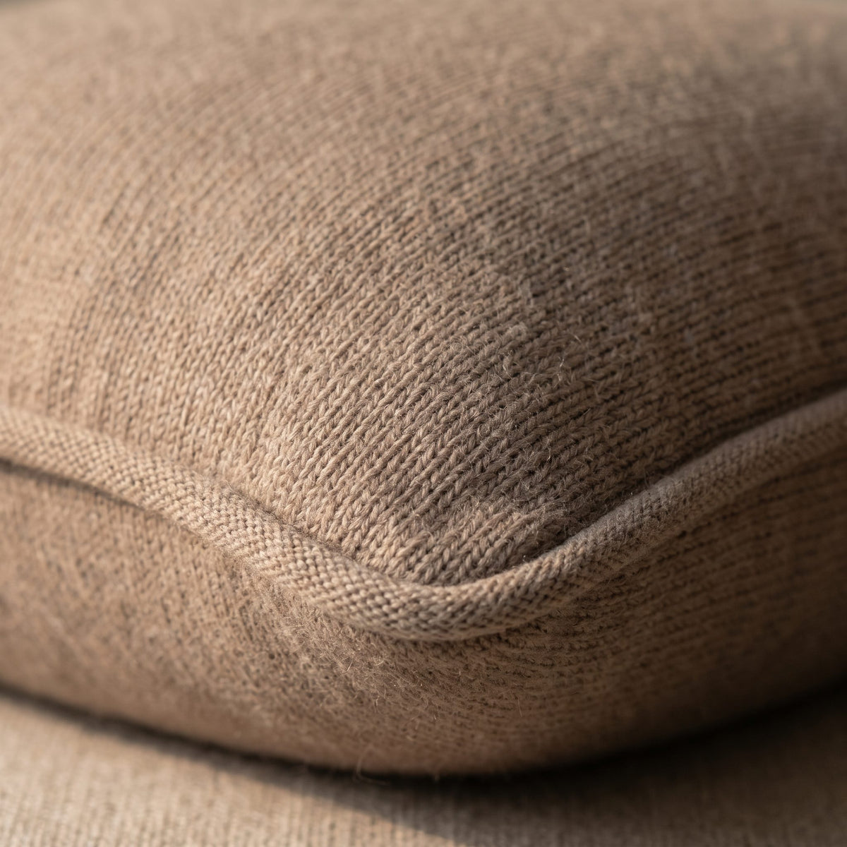 Toast Ombré 100% cashmere pillow cover, piped corner detail