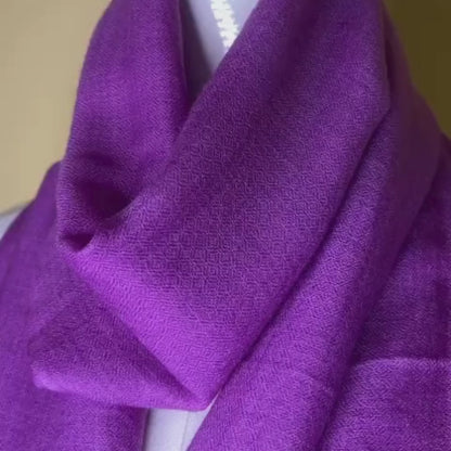NPIA Certified 100% Pure Himalayan Cashmere Pashmina Shawl - Annapurna Fuchsia Pink
