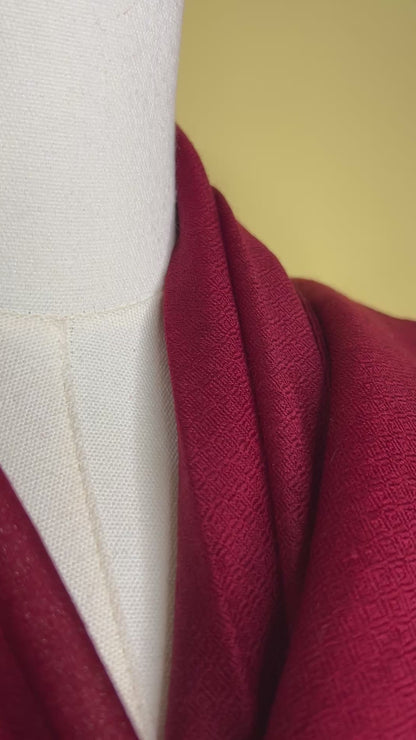 NPIA Certified 100% Pure Himalayan Cashmere Pashmina Shawl - Annapurna crimson red