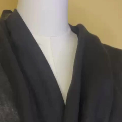 NPIA Certified 100% Pure Himalayan Cashmere Pashmina Shawl - Dolpo Ebony Black
