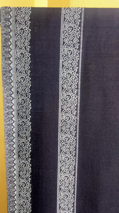 NPIA Certified 100% Pure Himalayan Cashmere Pashmina Shawl - Mustang Midnight Black