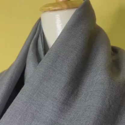 NPIA Certified 100% Pure Himalayan Cashmere Pashmina Shawl - Mustang Mist Grey