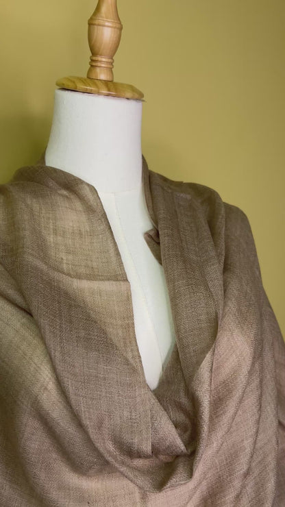 NPIA Certified 100% Pure Himalayan Cashmere Pashmina Shawl - Annapurna Taupe