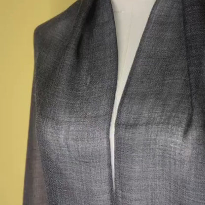 NPIA Certified 100% Pure Himalayan Cashmere Pashmina Shawl - Mustang Himalayan Dusk Grey