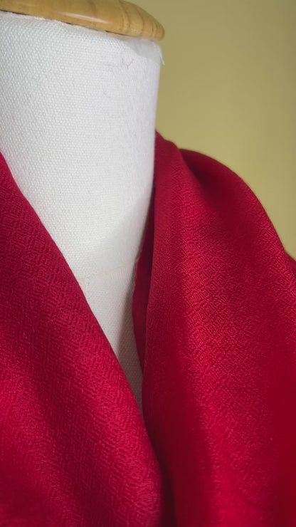 NPIA Certified 100% Pure Himalayan Cashmere Pashmina Shawl - Dolpo Cherry Red