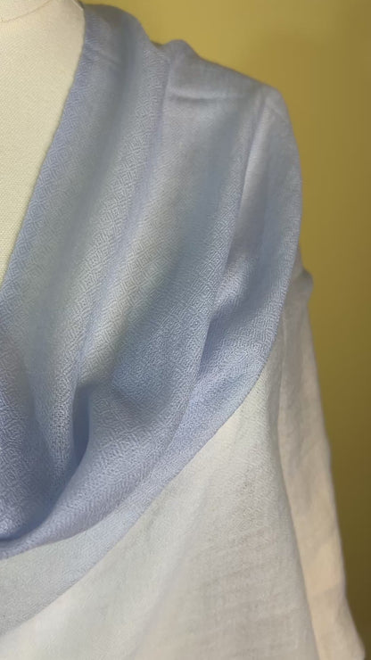 NPIA Certified 100% Pure Himalayan Cashmere Pashmina Shawl - Gosaikunda Azure