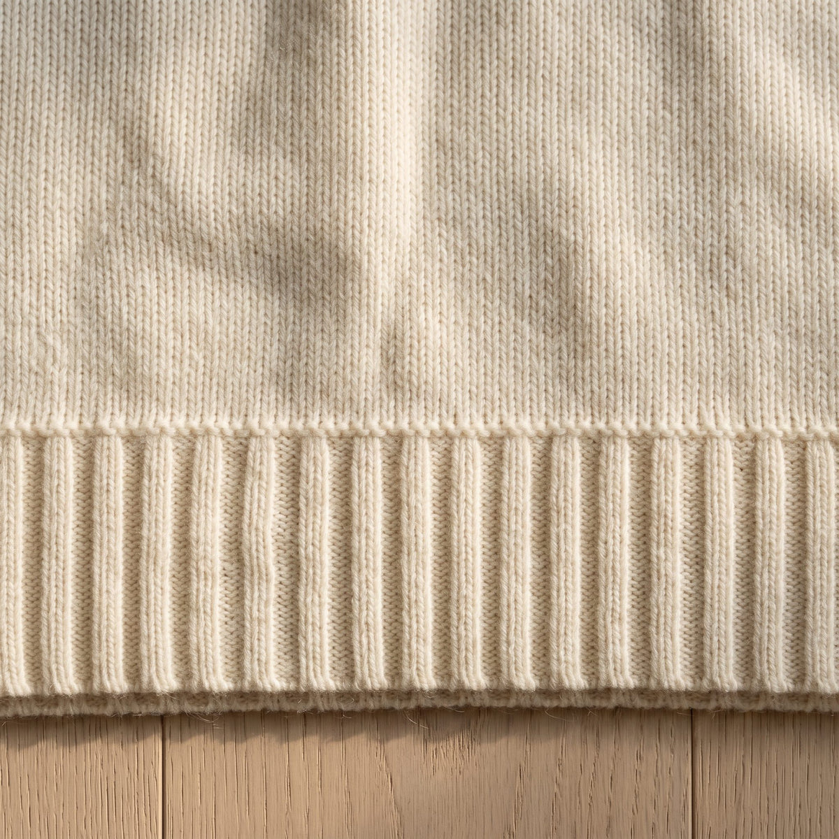 Toast Ombré 100% cashmere throw, ribbed border detail