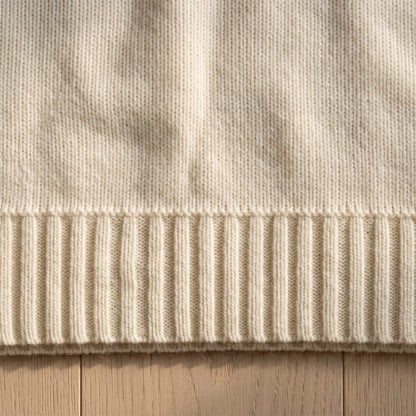 Toast Ombré 100% cashmere throw, ribbed border detail